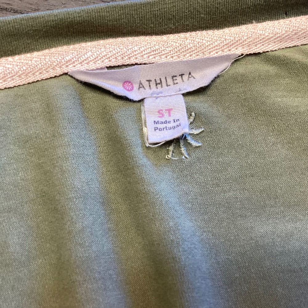 Athleta Olive Green Organic Cotton Long Sleeve Dress S Small Tall Outdoors EUC - Picture 9 of 11